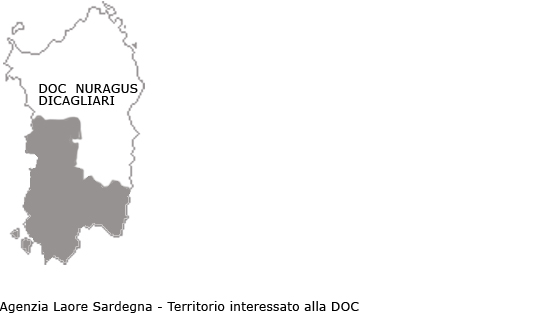 Mappa della DOC Nuragus di Cagliari