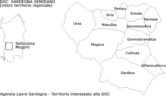 Mappa DOC Sardegna Semidano