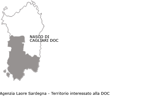 Mappa della DOC Nasco di Cagliari