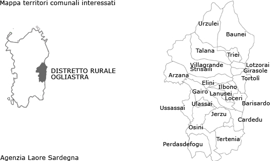 Mappa Distretto rurale Ogliastra