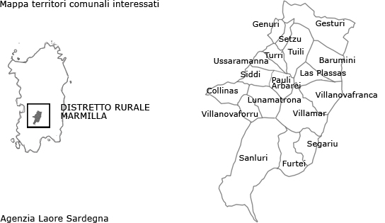 Mappa Distretto rurale Marmilla