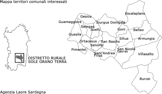 Mappa Distretto rurale Sole grano terra