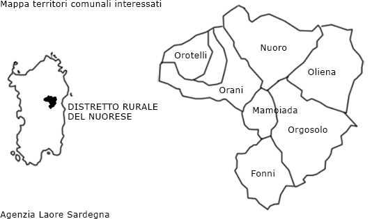 Mappa Distretto rurale del nuorese